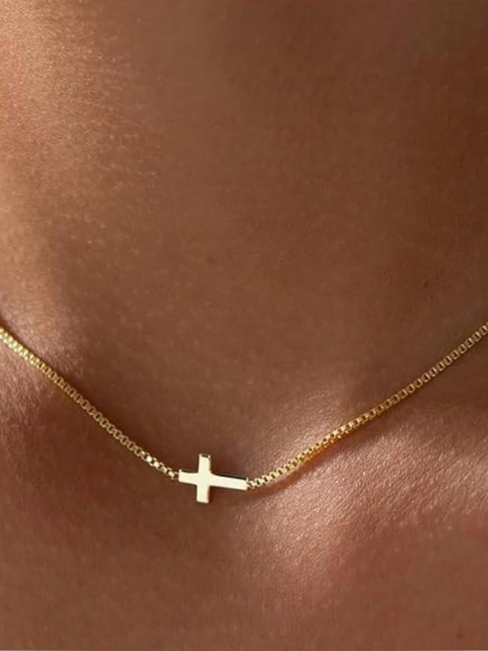 Delicate Gold Cross Necklace - Minimal Women Jewelry